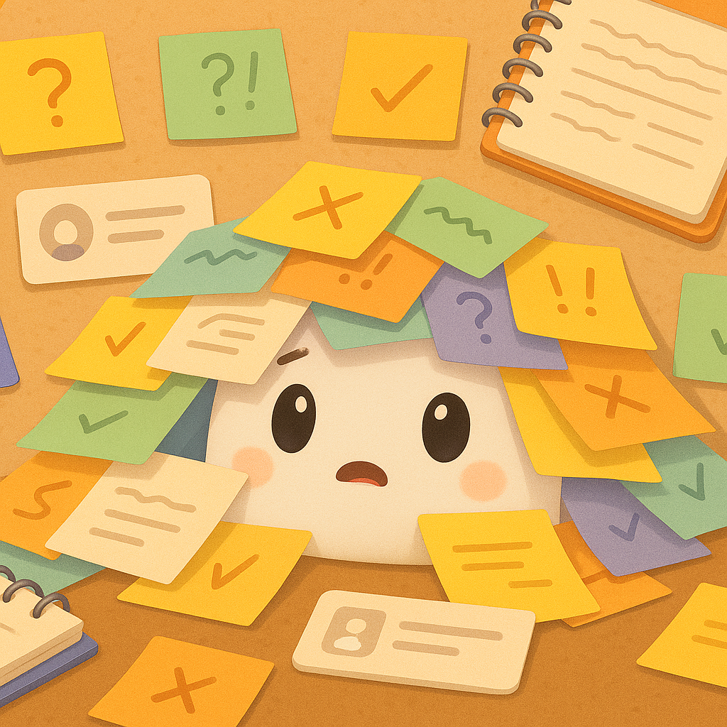 Chaos board with notes and a buried Mello